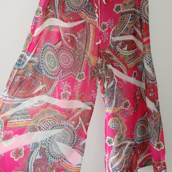 Flowy sheer beach capris. Drawstring 1 size. - Picture 5 of 7